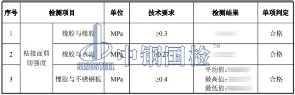 膠粘劑剪切強度檢測結果
